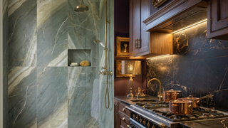 Large Format Marble Effect Tiles: Meet Alabaster Emerald and Marron