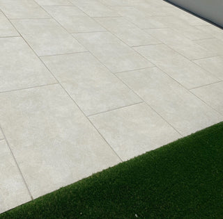 Riva Cream Tumbled Stone Effect Exterior Porcelain image 1