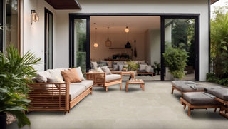 Stratford Cream Tumbled Stone Effect Exterior Porcelain image 1