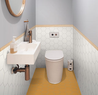 Hexagon Antique Cream Matt Porcelain image 1