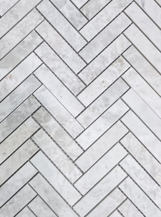 Alanya Rose Honed Marble Herringbone Mosaic image 2