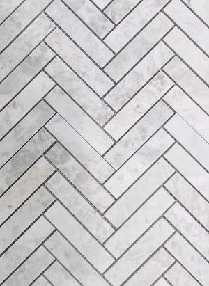 Alanya Rose Honed Marble Herringbone Mosaic (Sample) image 1