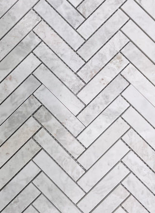Alanya Rose Honed Marble Herringbone Mosaic (Sample) image 1