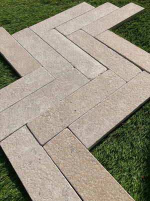 Authentic Ashlar Antiqued &amp; Tumbled  Limestone Bricks 20mm (Sample) image 1