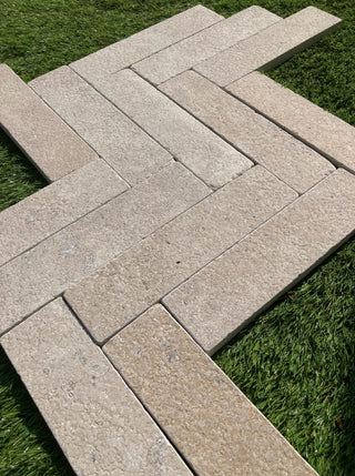 Authentic Ashlar Antiqued &amp; Tumbled  Limestone Bricks 20mm (Sample) image 1