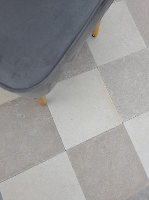 Crema Pearl Tumbled Chequer Limestone (Sample x 2 pieces) image 1