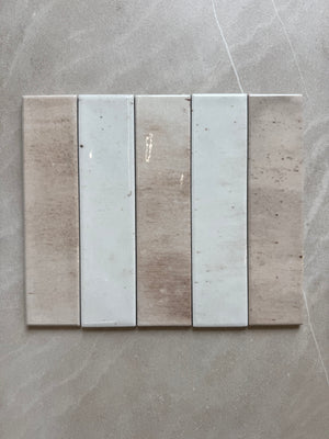 Chiltern Mink and Milk Gloss Porcelain Bricks (Sample x 2 Pieces)