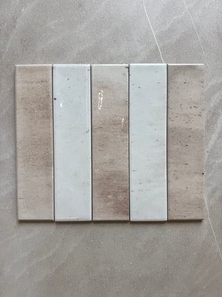 Chiltern Mink and Milk Gloss Porcelain Bricks (Sample x 2 Pieces)