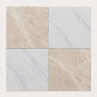 Corinthian and Carrara Honed Marble Chequer