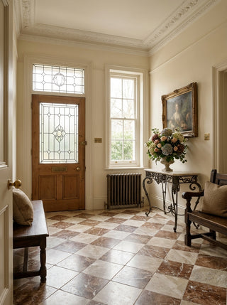 Corinthian and Rosa Tumbled Marble Chequer