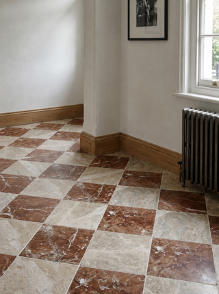 Corinthian and Rosa Tumbled Marble Chequer