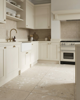 Fossile Grande Ivory Terrazzo Effect Matt Porcelain