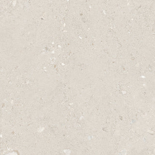 Close-up of a light gray concrete surface with small stones.