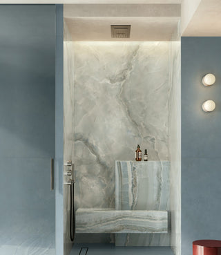 Maravilla Onyx Effect Azure Blue Satin Porcelain image 4