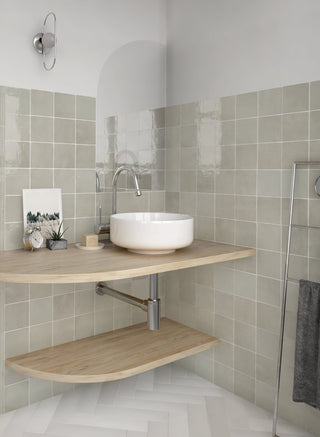 Monaco Zellige Flint Green Square Glazed Ceramic image 1