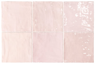Monaco Zellige Rose Pink Square Glazed Ceramic image 1