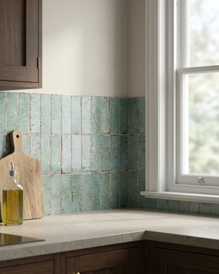 Marrakesh Sea Green Gloss Porcelain Brick