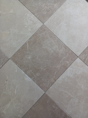 Minster Cream and Taupe Chequer Porcelain (Sample x 2 Pieces) image 1