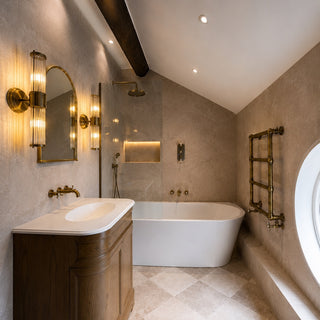 Minster Cream and Taupe Chequer Matt Porcelain