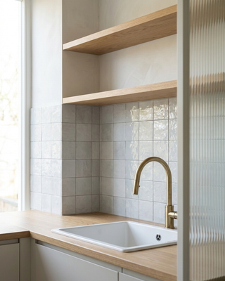 Monaco Zellige Cloud Grey and Blanc Chequer Square Glazed Ceramic