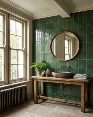 Monaco Glazed Botanical Green Ceramic Bricks