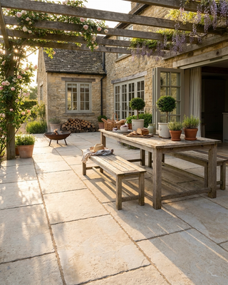 Montpellier Cream Tumbled Effect Outdoor Porcelain