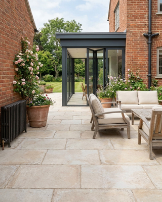 Montpellier Cream Tumbled Effect Outdoor Porcelain