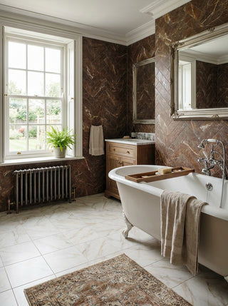 Parisian Rosa Marble Effect Porcelain Brick