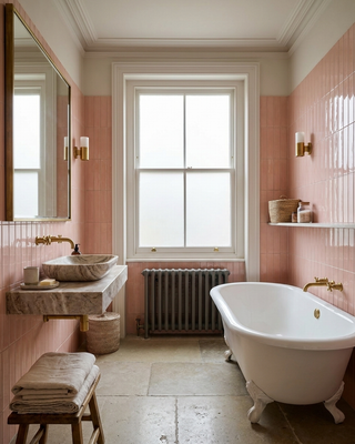 Palos Candy Pink Glazed Ceramic Long Brick