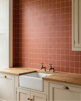Pastello Rusty Red Square Matt Porcelain