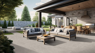 Riva Grey Tumbled Stone Effect Exterior Porcelain image 1