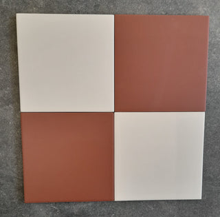 Victorian Pastello Rusty Red &amp; Antique Cream Chequer Porcelain image 3