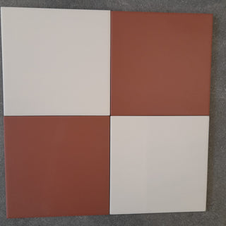 Victorian Pastello Rusty Red &amp; Antique Cream Chequer Porcelain image 4