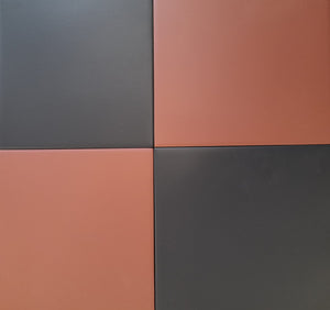 Victorian Pastello Rusty Red &amp; Black Swan Chequer Porcelain (2 Full Tile Samples) image 1