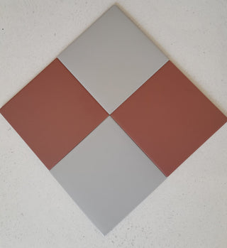 Victorian Pastello Rusty Red &amp; Dutch White Chequer Porcelain image 2