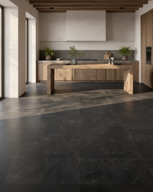 River Black Matt Slate Effect Porcelain