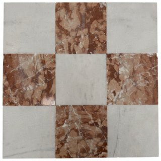 Red and White Marble Tiles in a Chequerboard Pattern