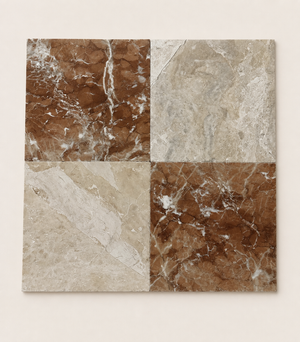 Corinthian and Rosa Tumbled Marble Chequer (Sample Pieces x 2)
