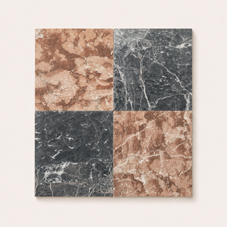 Rosa and Piazzetta Nero Tumbled Marble Chequer