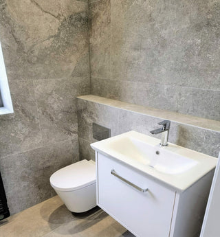 Travertine Silver Natural Porcelain image 1