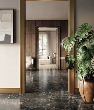 Marron Satin Marble Effect Porcelain