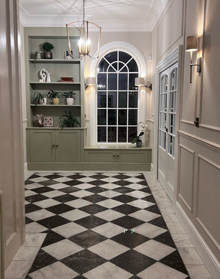 Piazzetta Tumbled Chequer White & Nero Marble image 3