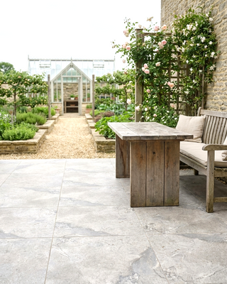 Travertine Ivory Outdoor Stone Effect Porcelain