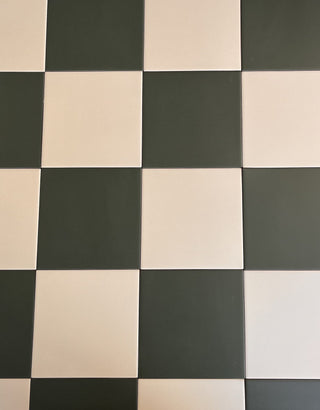 Victorian Pastello Antique Cream and Green Chequer Porcelain (2 Full Tile Samples) image 1