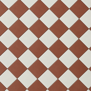 Victoriana Cotto and Blanc Square Chequer Matt Porcelain Tiles