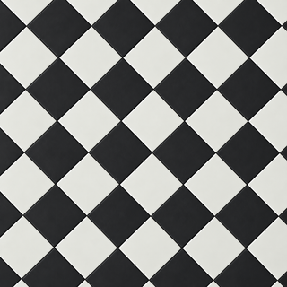 Victoriana Nero and Blanc Square Chequer Matt Porcelain Tiles