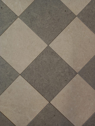 Ground Silver and White Chequer Stone Effect Porcelain image 1