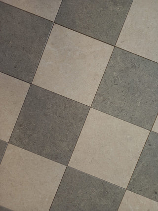 Ground Silver and White Chequer Stone Effect Porcelain image 5