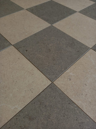 Ground Silver and White Chequer Stone Effect Porcelain image 2