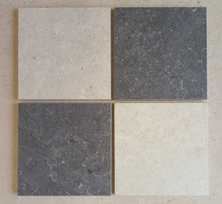 Ground White and Charcoal Chequer Stone Effect Porcelain